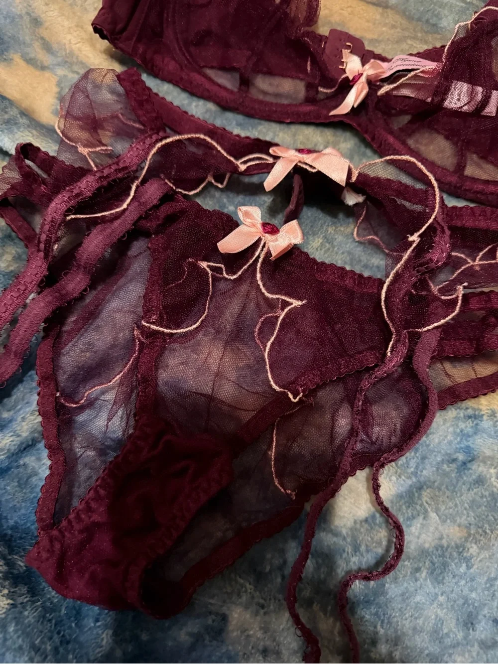 The Agent Provocateur Lorna set in burgundy